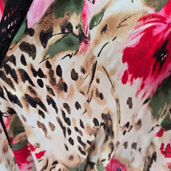 Secret Treasures Cream Animal Print Floral Lace Belt Robe 3x 24-26w - Picture 4 of 7